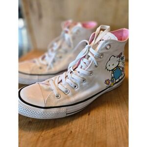 Converse Hello Kitty Chuck Taylor All Star High Top White Pink Womens 13.5